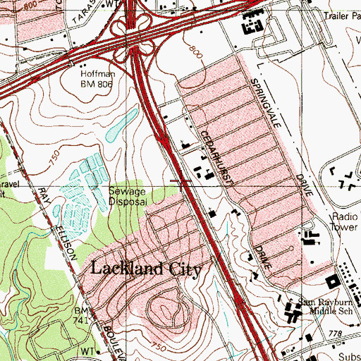 Topographic Map of Chapel Hill United Methodist Church, TX