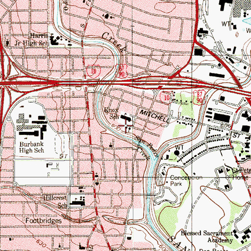 Topographic Map of El Buen Samaritano United Methodist Church, TX