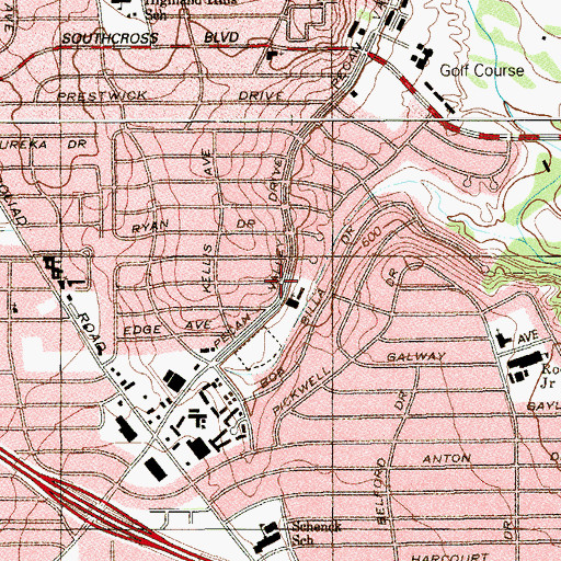 Topographic Map of Epworth United Methodist Church, TX
