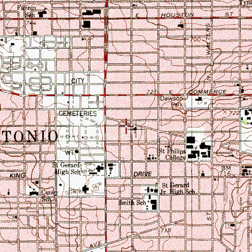 Topographic Map of Jacobs Chapel United Methodist Church, TX