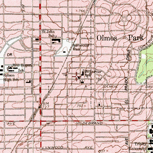 Topographic Map of Jones Chapel United Methodist Church, TX