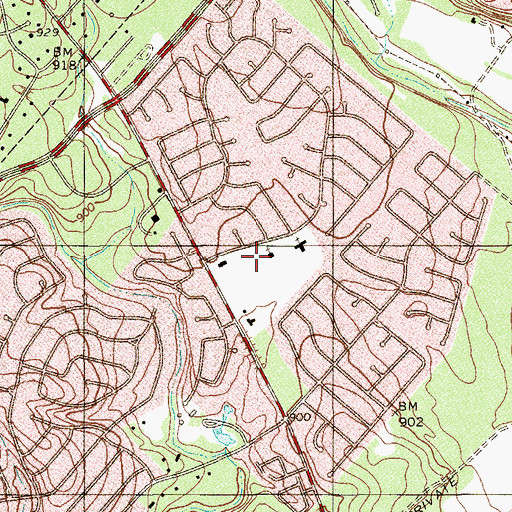 Topographic Map of Oak Meadow United Methodist Church, TX