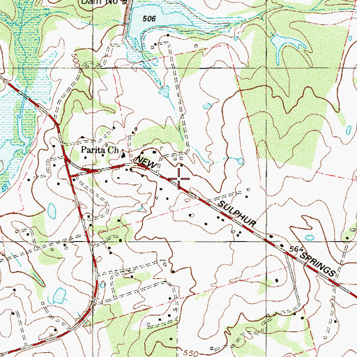 Topographic Map of Parita United Methodist Church (historical), TX