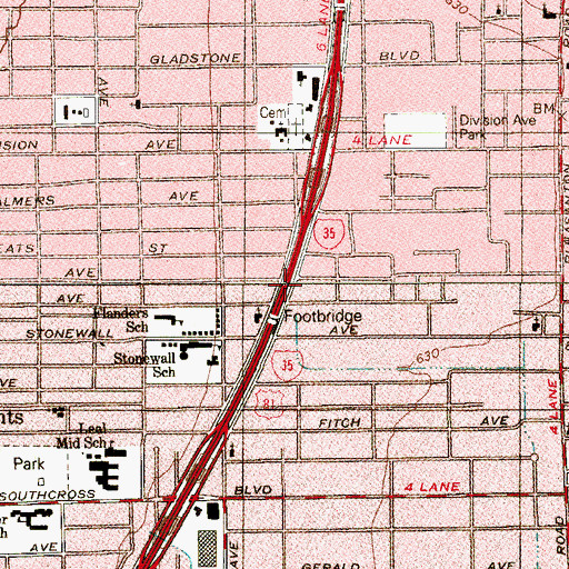 Topographic Map of Pollard Memorial United Methodist Church, TX