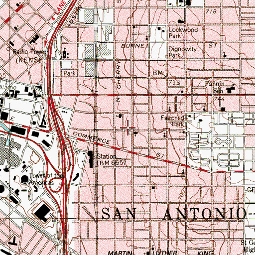 Topographic Map of Saint Paul United Methodist Church, TX