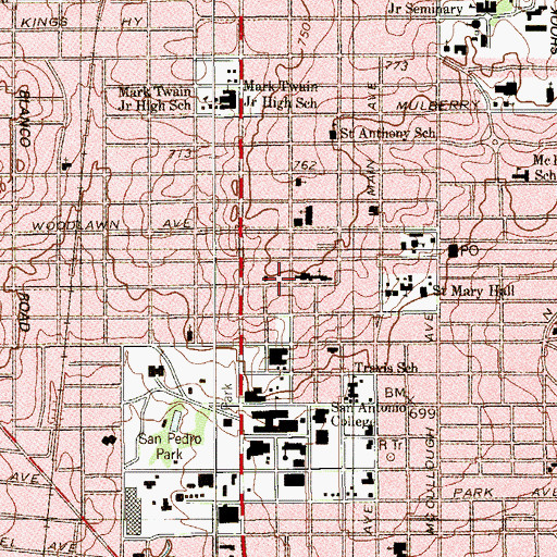 Topographic Map of Christ Episcopal Church, TX