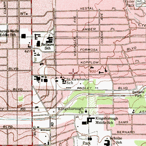 Topographic Map of Holy Cross Episcopal Church, TX