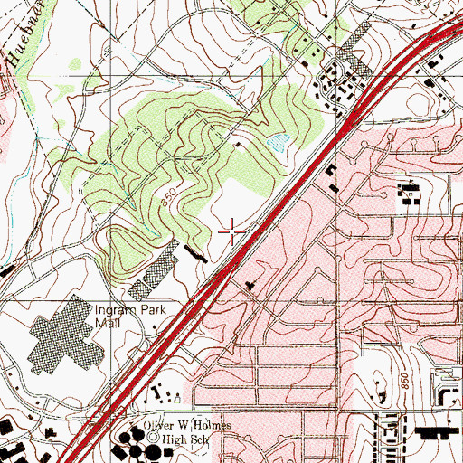 Topographic Map of Saint Andrews Episcopal Church, TX