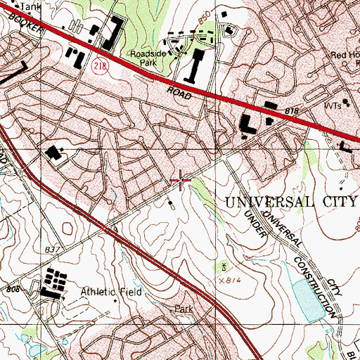 Topographic Map of Saint Matthews Episcopal Church, TX