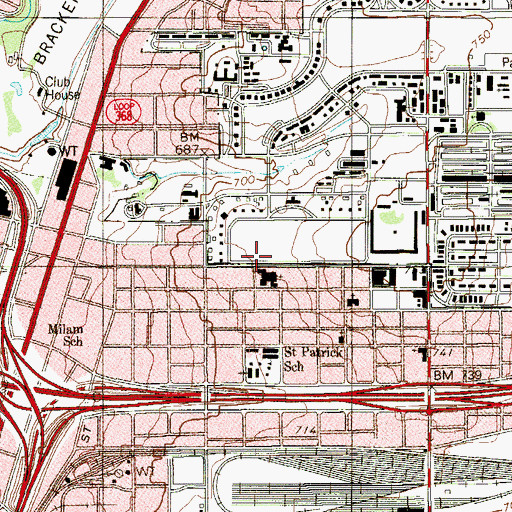 Topographic Map of Saint Pauls Episcopal Church, TX