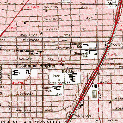 Topographic Map of Santa Fe Episcopal Church, TX