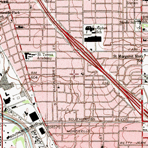 Topographic Map of Fairview Evangelical Free Church, TX