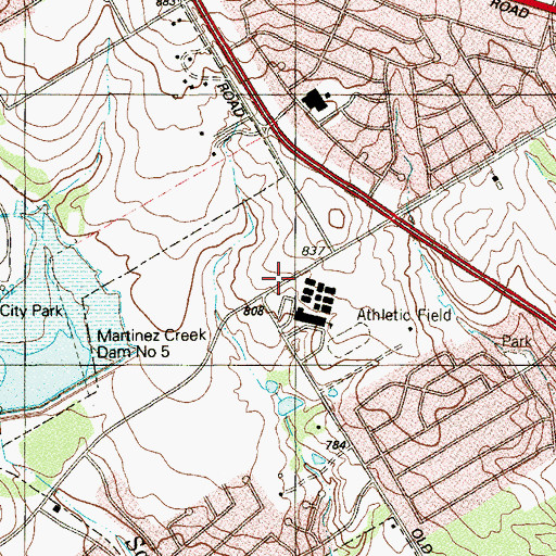 Topographic Map of Cross of Christ Evangelical Lutheran Church, TX