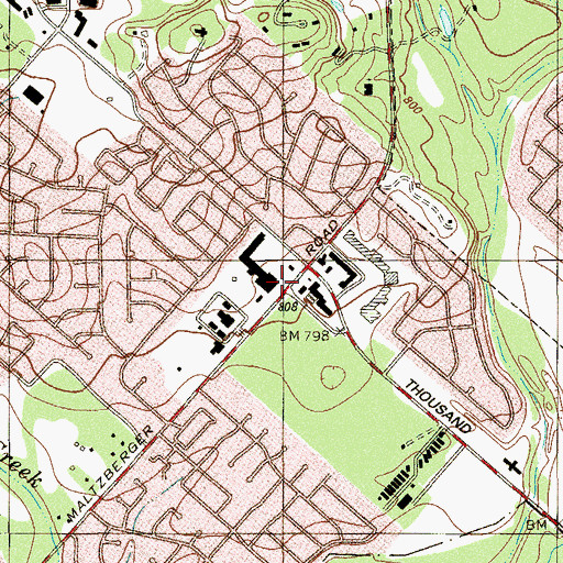 Topographic Map of Faith Lutheran Church, TX