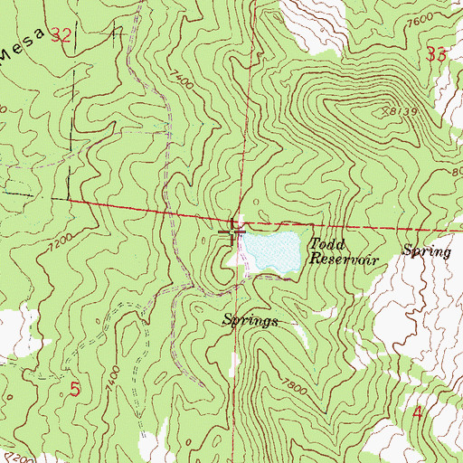 Topographic Map of Todd Dam, CO