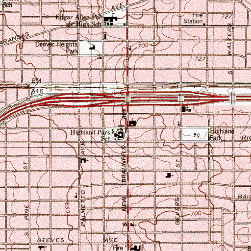 Topographic Map of Highland Park Lutheran Church Devotional Message, TX