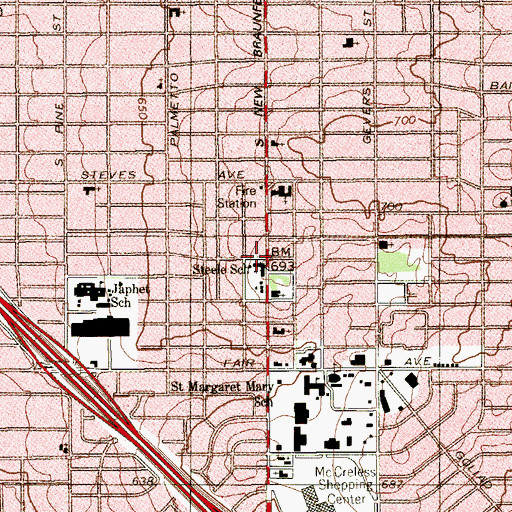 Topographic Map of Holy Cross Lutheran Church, TX