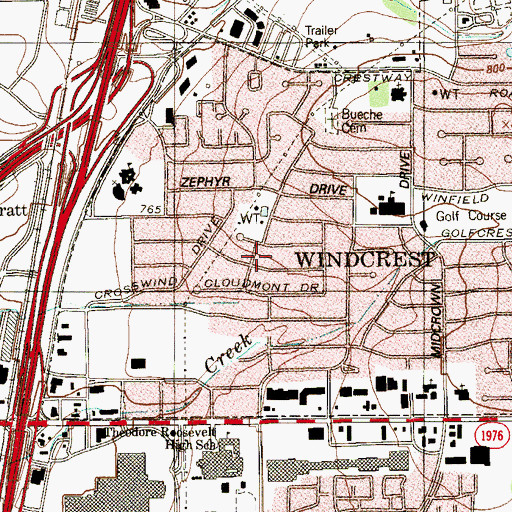 Topographic Map of Holy Scripture Evangelical Lutheran Church, TX