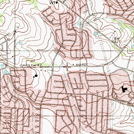 Topographic Map of Hosanna Lutheran Church, TX