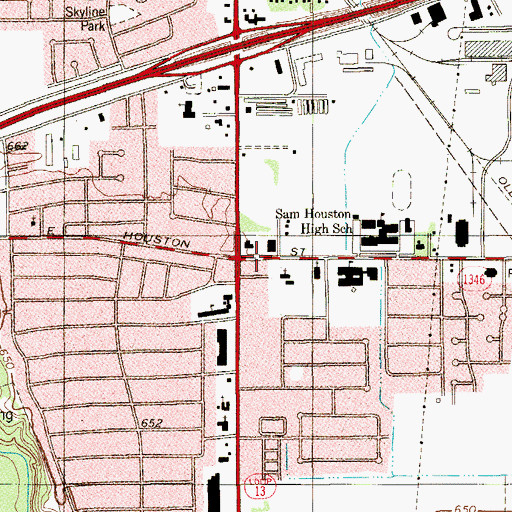 Topographic Map of Peace Lutheran Church, TX