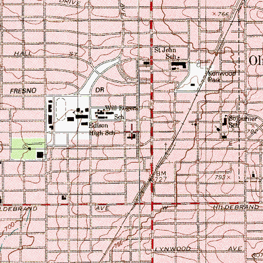Topographic Map of Saint Lukes Evangelical Lutheran Church, TX