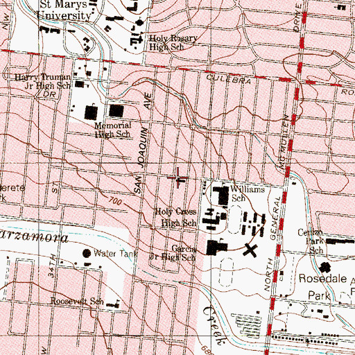 Topographic Map of Iglesia de Dios Church, TX
