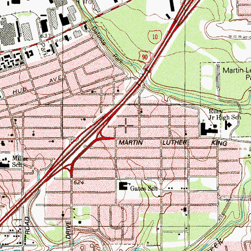 Topographic Map of New Birth Church of God and Christ, TX