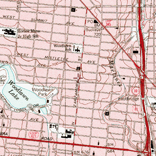 Topographic Map of New Life Church of God, TX