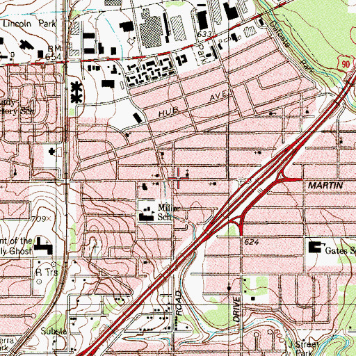 Topographic Map of Anderson Temple Church of God in Christ, TX