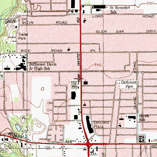 Topographic Map of Church of Christ Dellcrest, TX