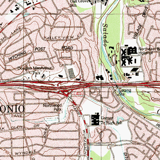 Topographic Map of Church of Christ Macarthur Park Church, TX
