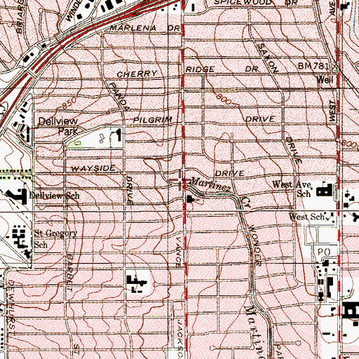 Topographic Map of Church of Christ Vance Jackson, TX