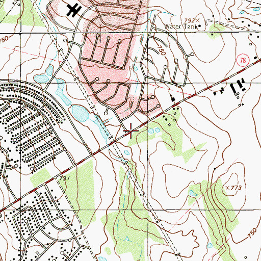 Topographic Map of Church of Christ Ventura, TX
