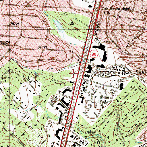 Topographic Map of Northside Church of Christ, TX