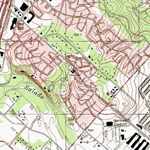 Topographic Map of San Antonio Church of Christ Jesus, TX