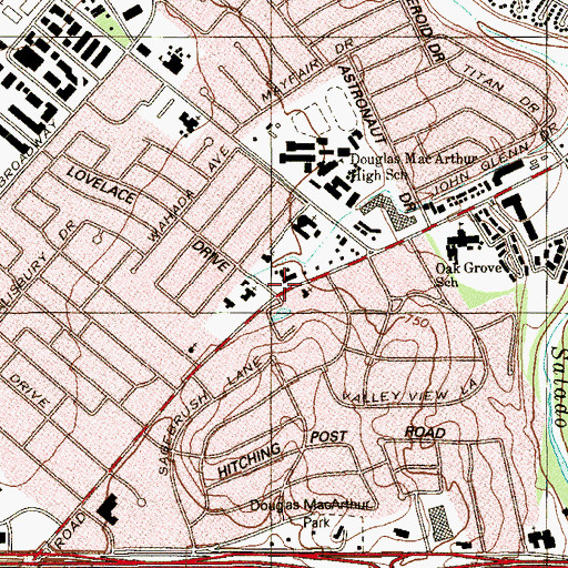 Topographic Map of Mac Arthur Park Church of God, TX