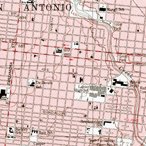 Topographic Map of Prospect Hill Church of God, TX
