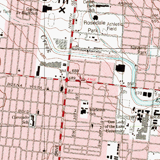 Topographic Map of Church of God, TX