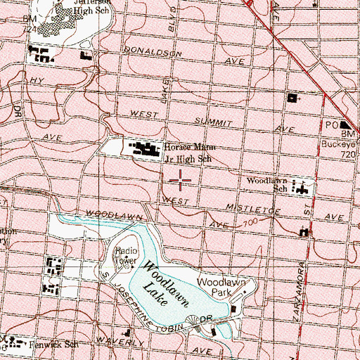 Topographic Map of Church of God, TX