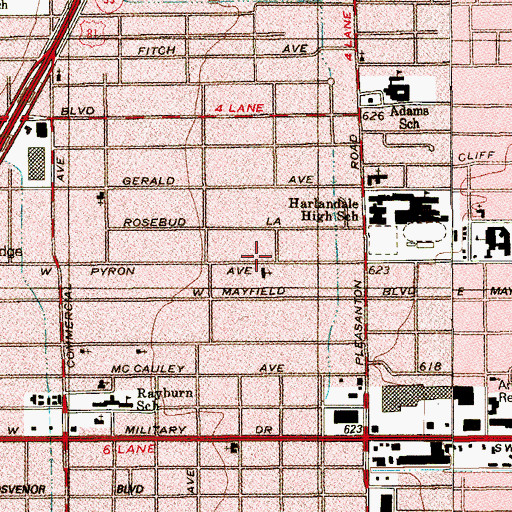 Topographic Map of Church of God of Prophecy, TX