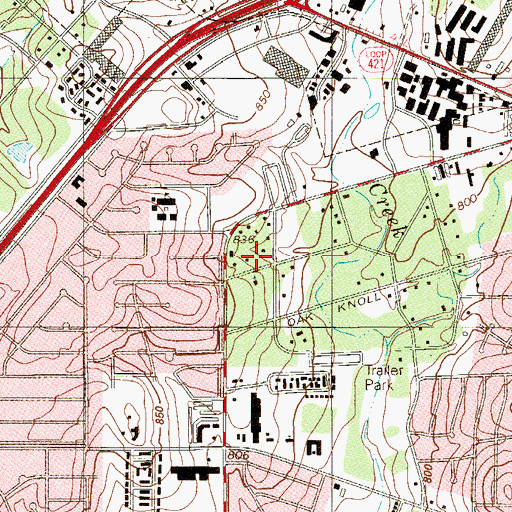 Topographic Map of Church of God, TX