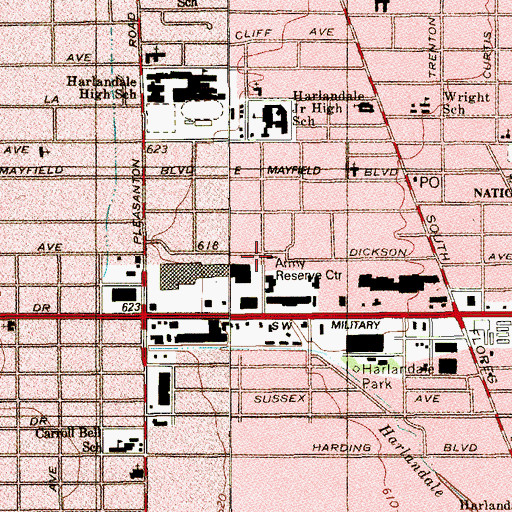 Topographic Map of Southside Church of God, TX