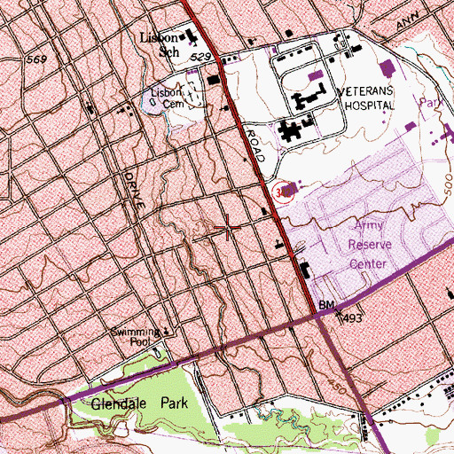 Topographic Map of New Peace Missionary Baptist Church, TX