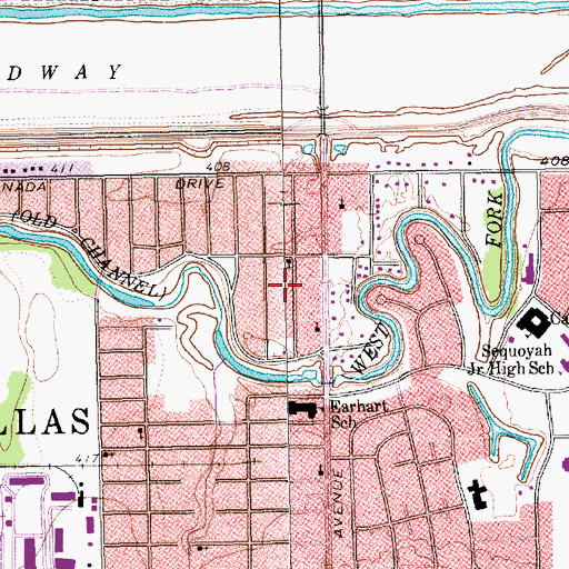 Topographic Map of New Waverly Baptist Church, TX