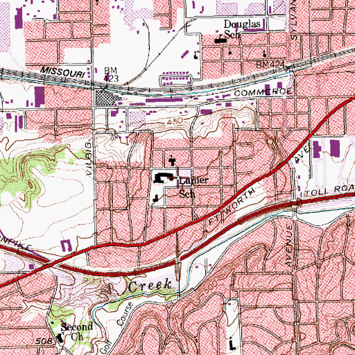 Topographic Map of North Oak Cliff Baptist Church, TX