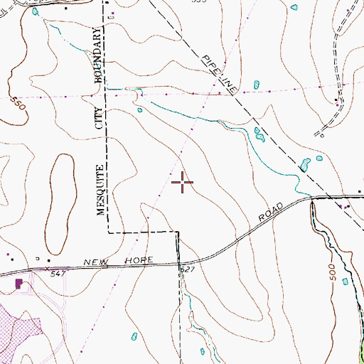 Topographic Map of Oak Tree Baptist Church, TX