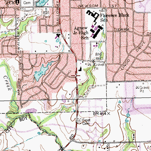 Topographic Map of Open Door Baptist Church, TX