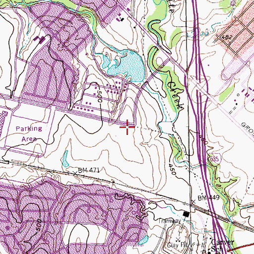 Topographic Map of Parkview Baptist Church, TX