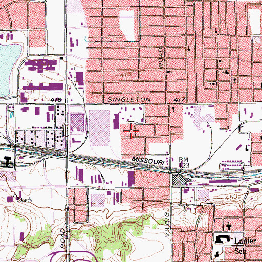 Topographic Map of Peaceful Hope Baptist Church, TX