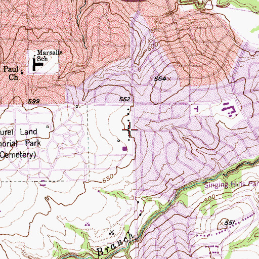 Topographic Map of Pearly Gate Baptist Church, TX